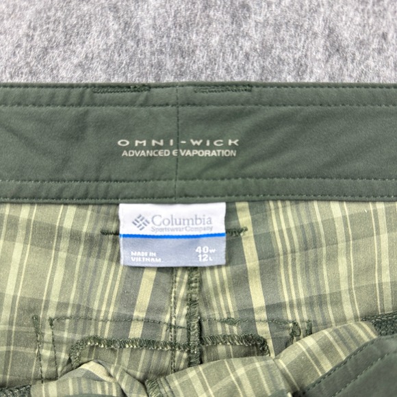 Columbia Omni-Wick Green Plaid Cargo Shorts Mens 40 Hiking Outdoor AM4083 - Picture 7 of 12